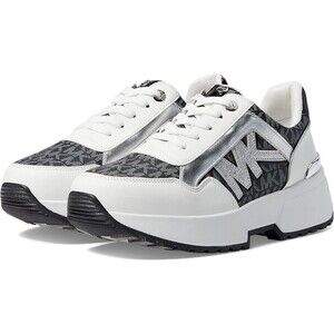 Michael Kors Little Girls Black White Cosmo Maddy Sneaker Shoes US 12 EU 30